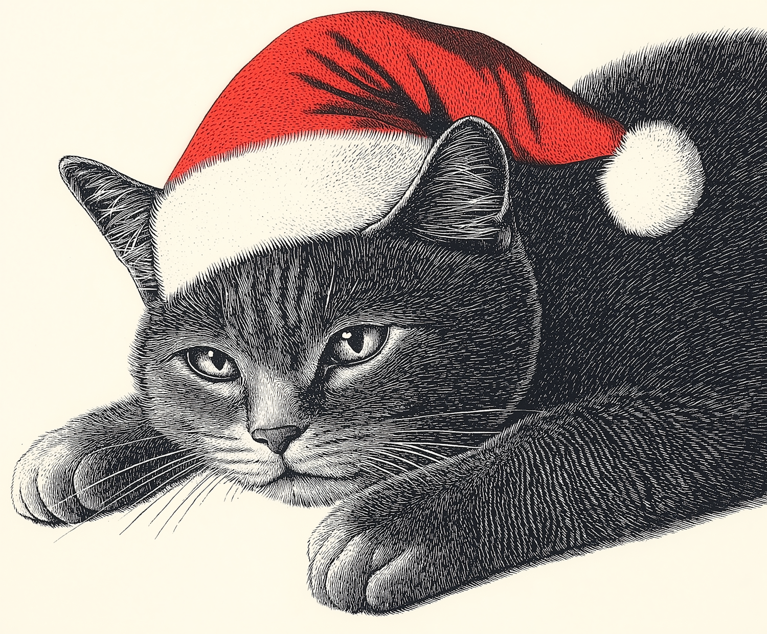 Festive Cat Illustration