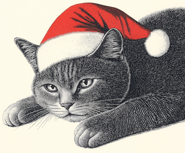 Festive Cat Illustration