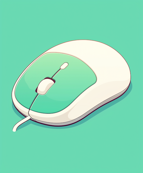 Retro Computer Mouse on Teal Background