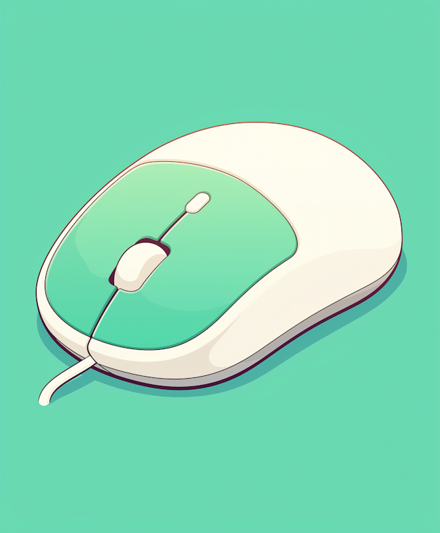 Retro Computer Mouse on Teal Background