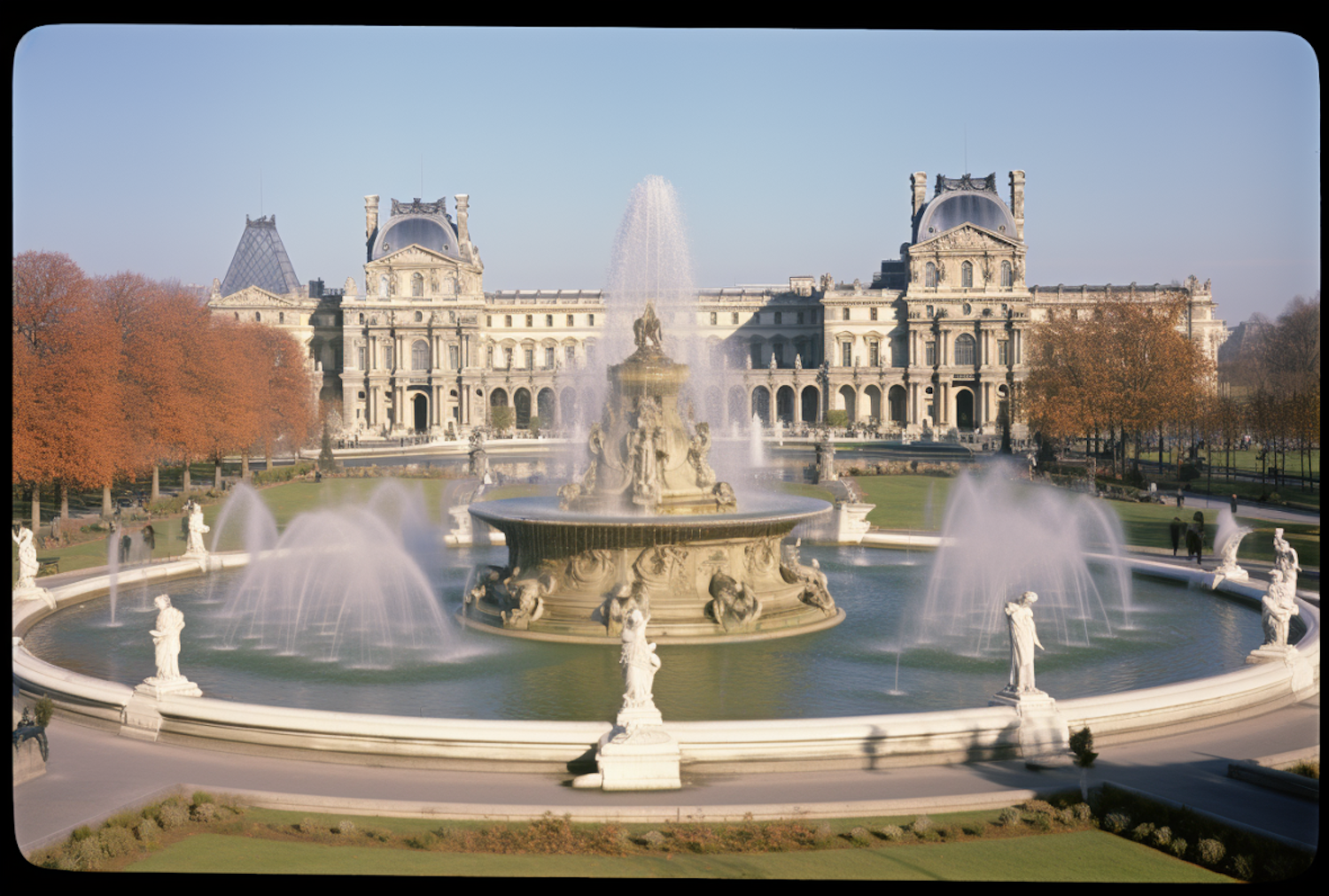 Elegant Fountain at the Louvre