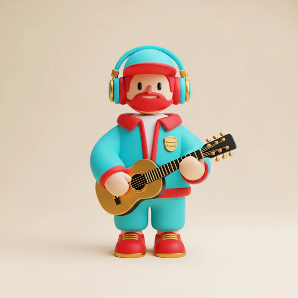3D Cartoon Musician