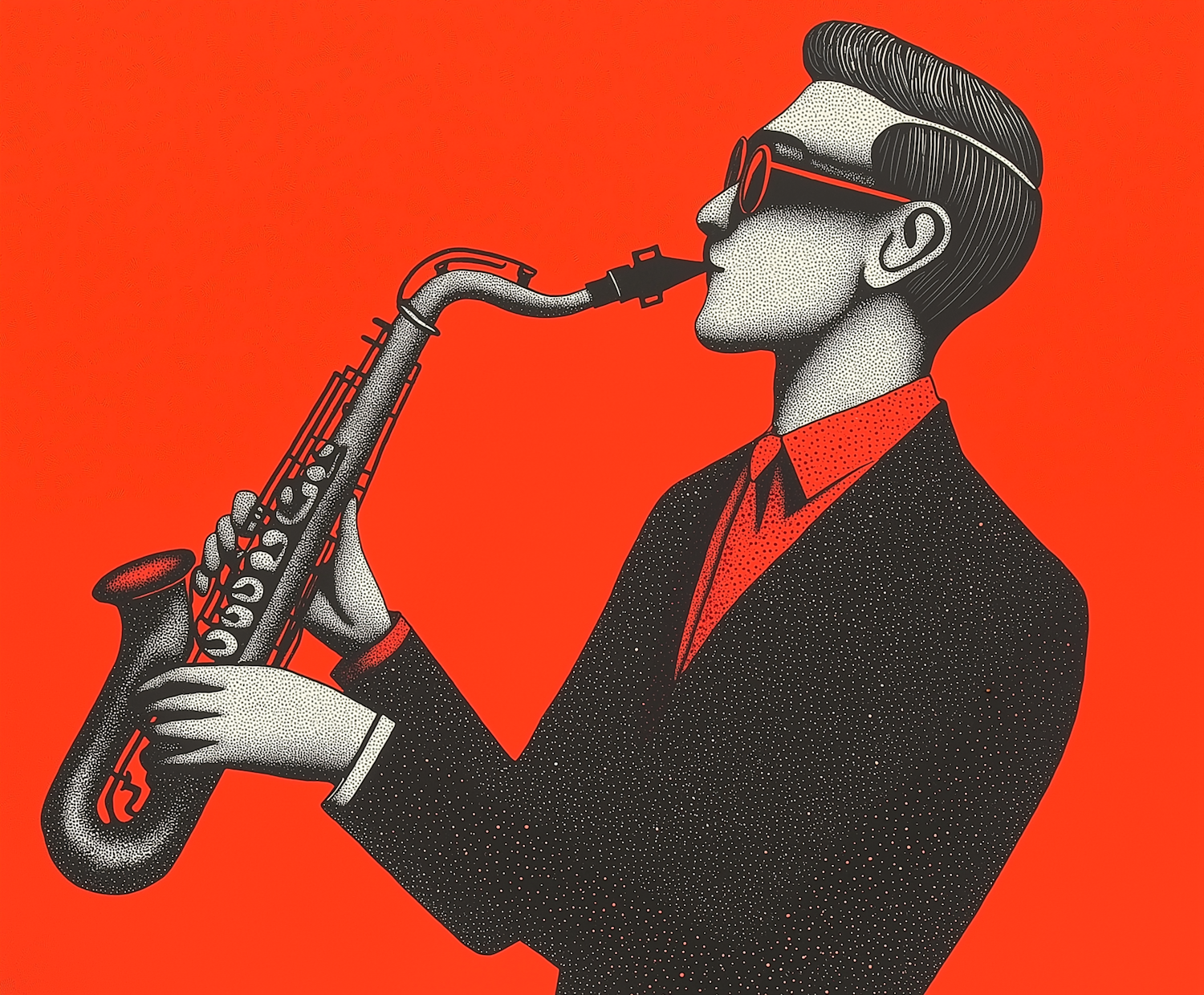 Stylized Saxophonist Illustration