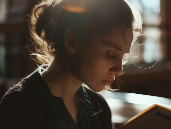 Contemplative Young Woman Reading