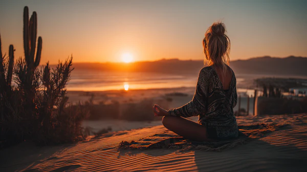 Meditative Sunset Scene