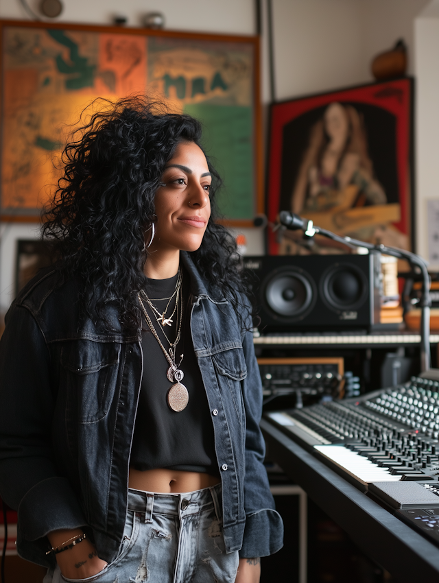 Woman in Music Studio