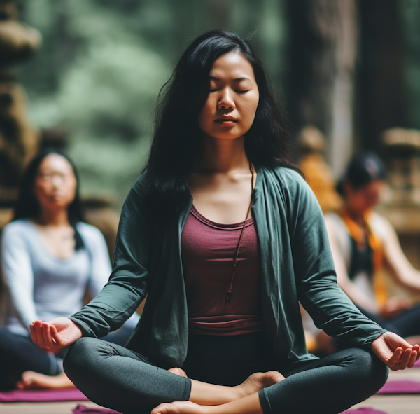 Asian Woman in Serene Meditation