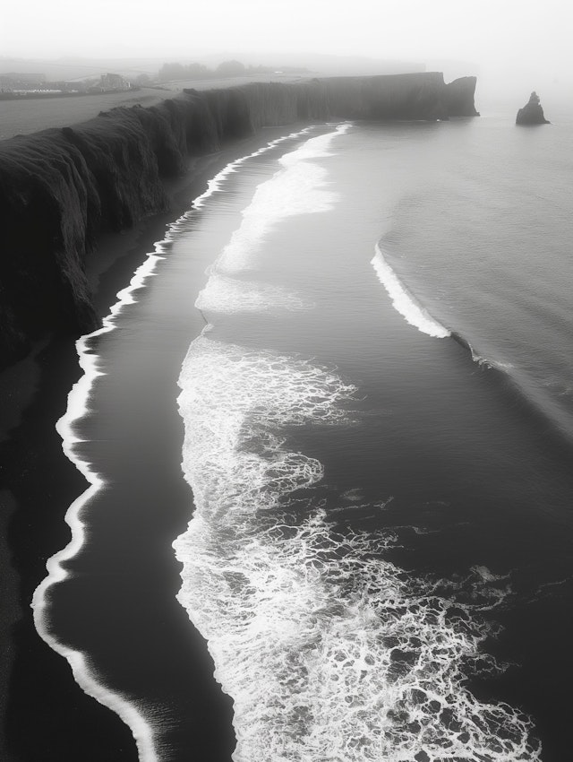 Aerial View of Rugged Coastline