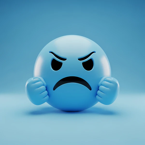 Angry Blue Emoji