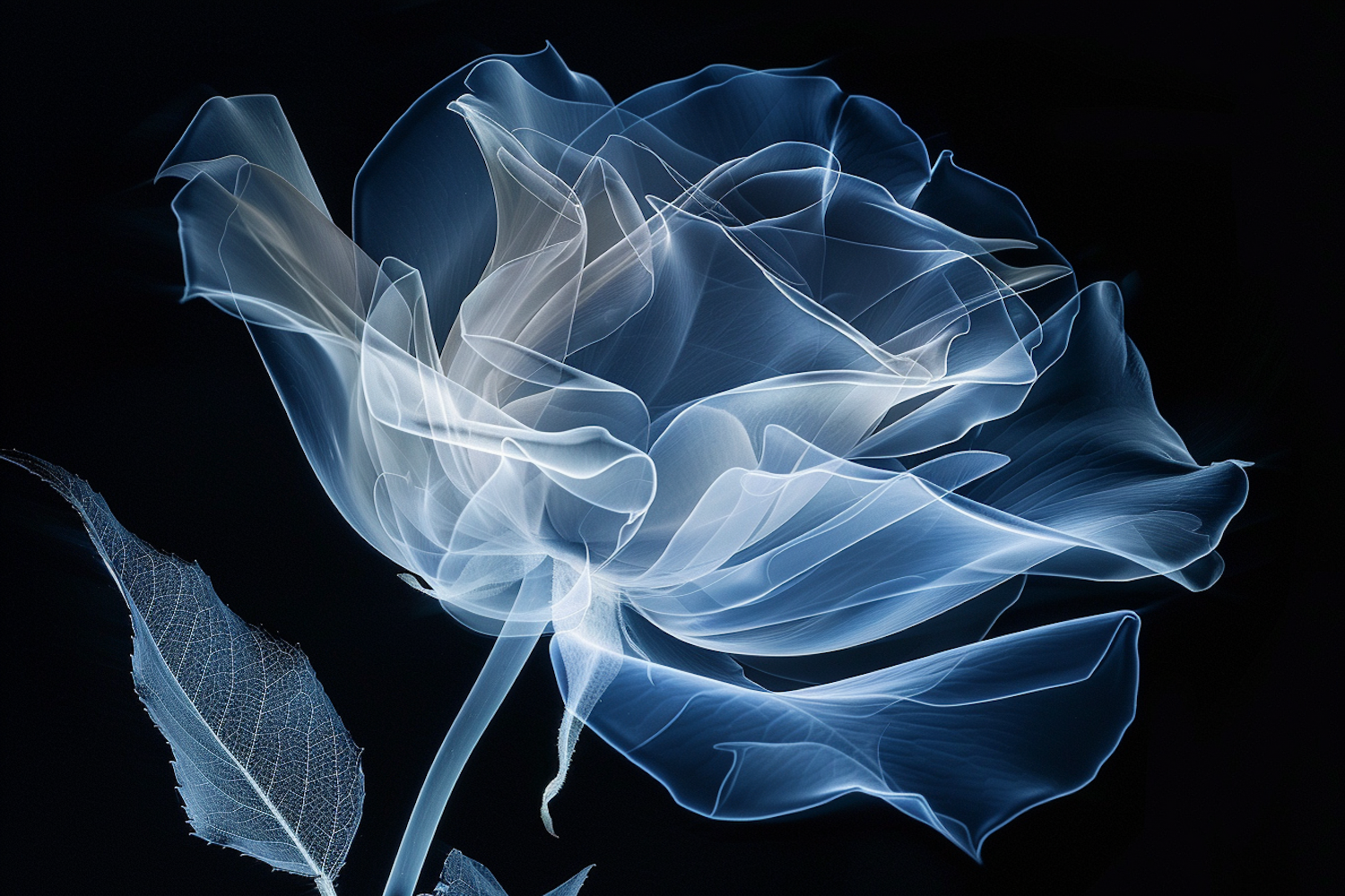 Ethereal Blue Rose Illustration