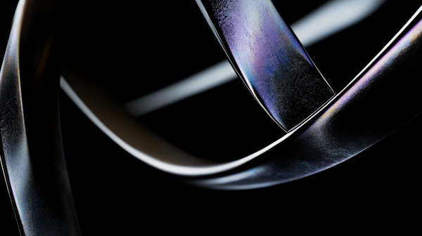 Metallic Ribbons Abstract