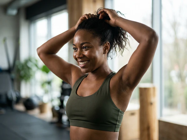 Woman in Gym Setting