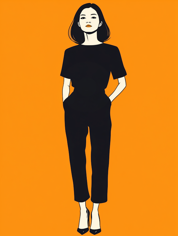 Stylized Illustration of Confident Woman