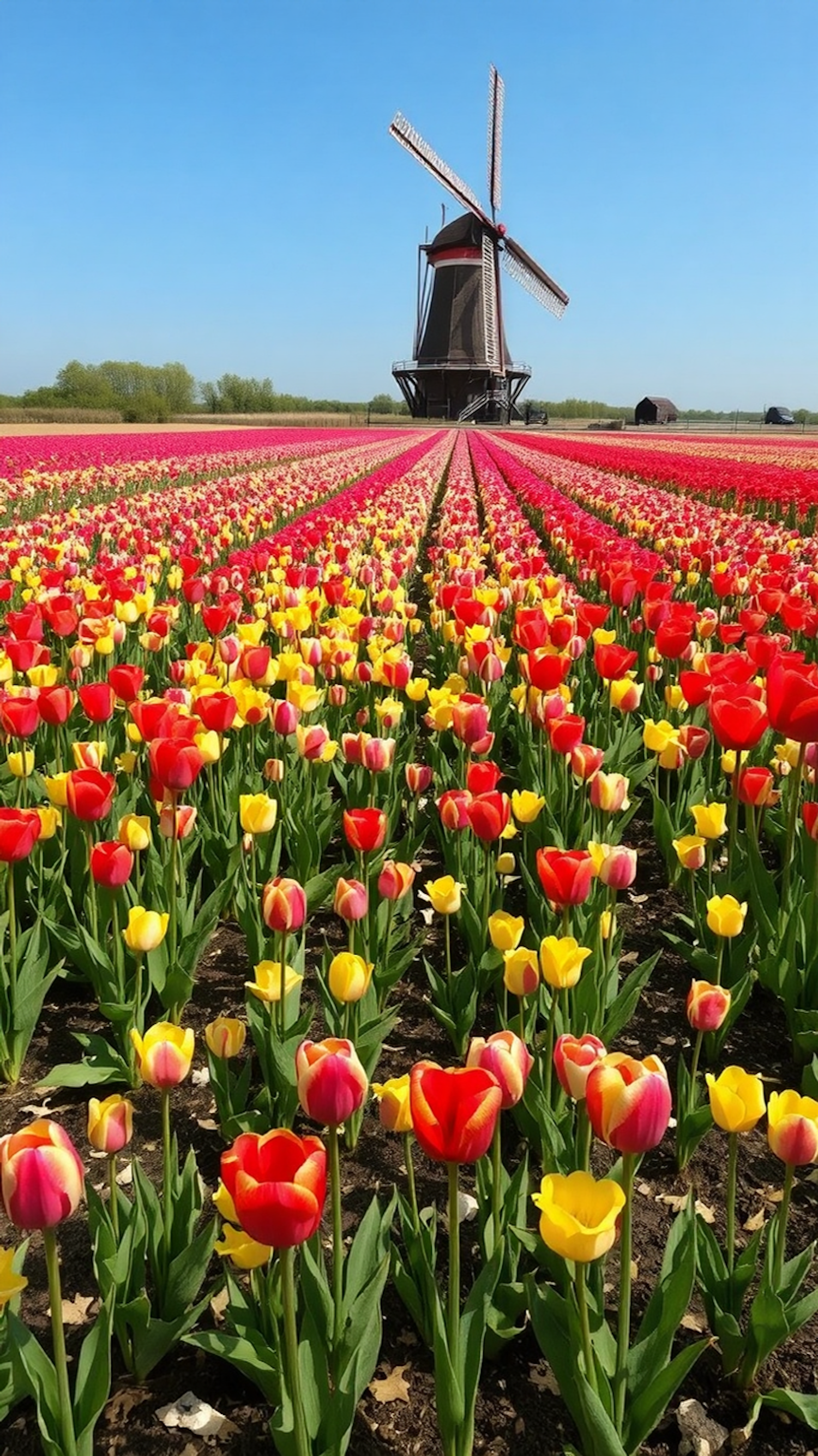 Tulip Field with Windmill