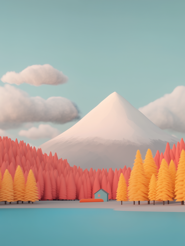 Stylized Mountain Landscape