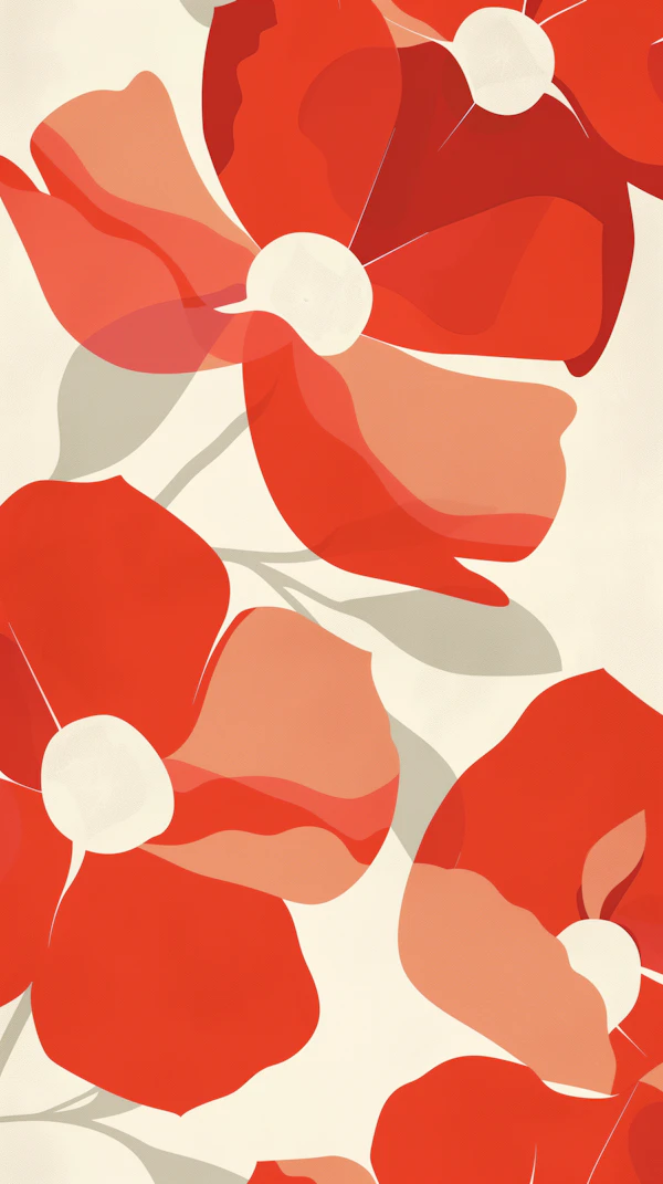 Abstract Red Flowers