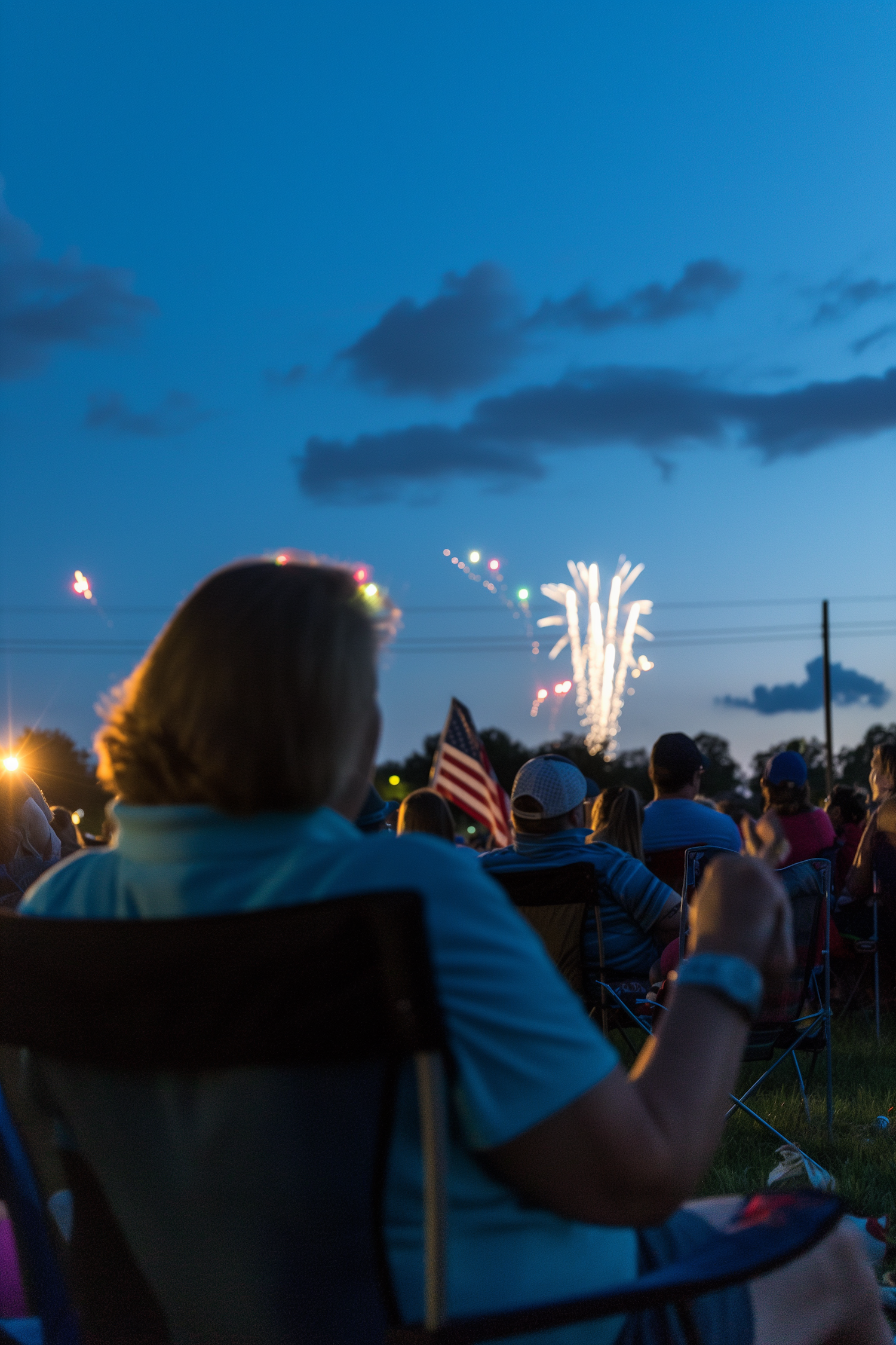 Fireworks Spectacle with Patriotic Viewer