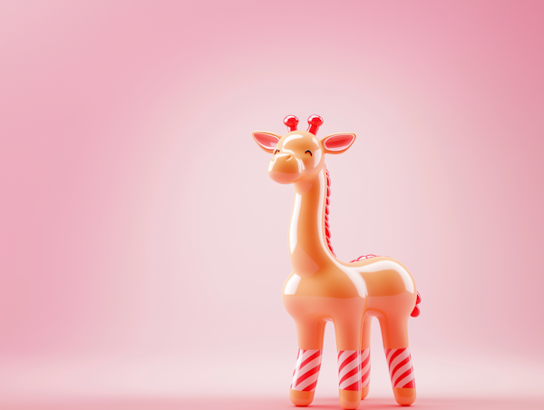 Whimsical 3D Giraffe Illustration