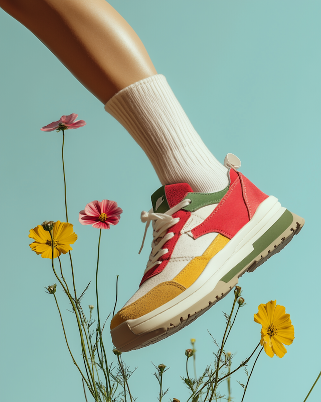 Colorful Sneaker with Flowers