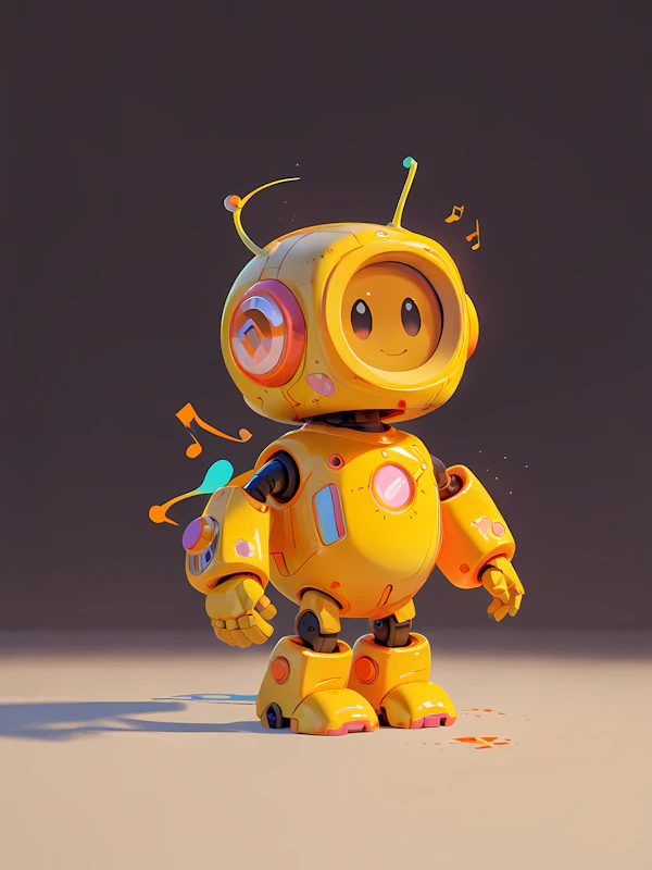 Cheerful Yellow Robot