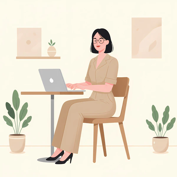 Woman Working at Desk