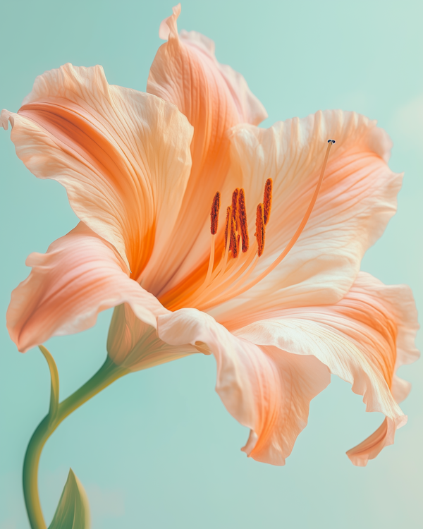 Elegant Peach Flower Close-up