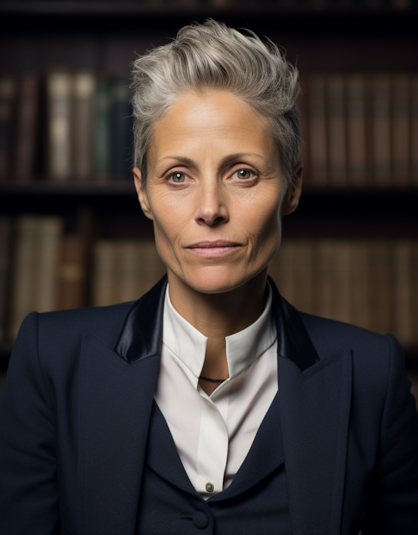 Confident Businesswoman with Silver-grey Hair