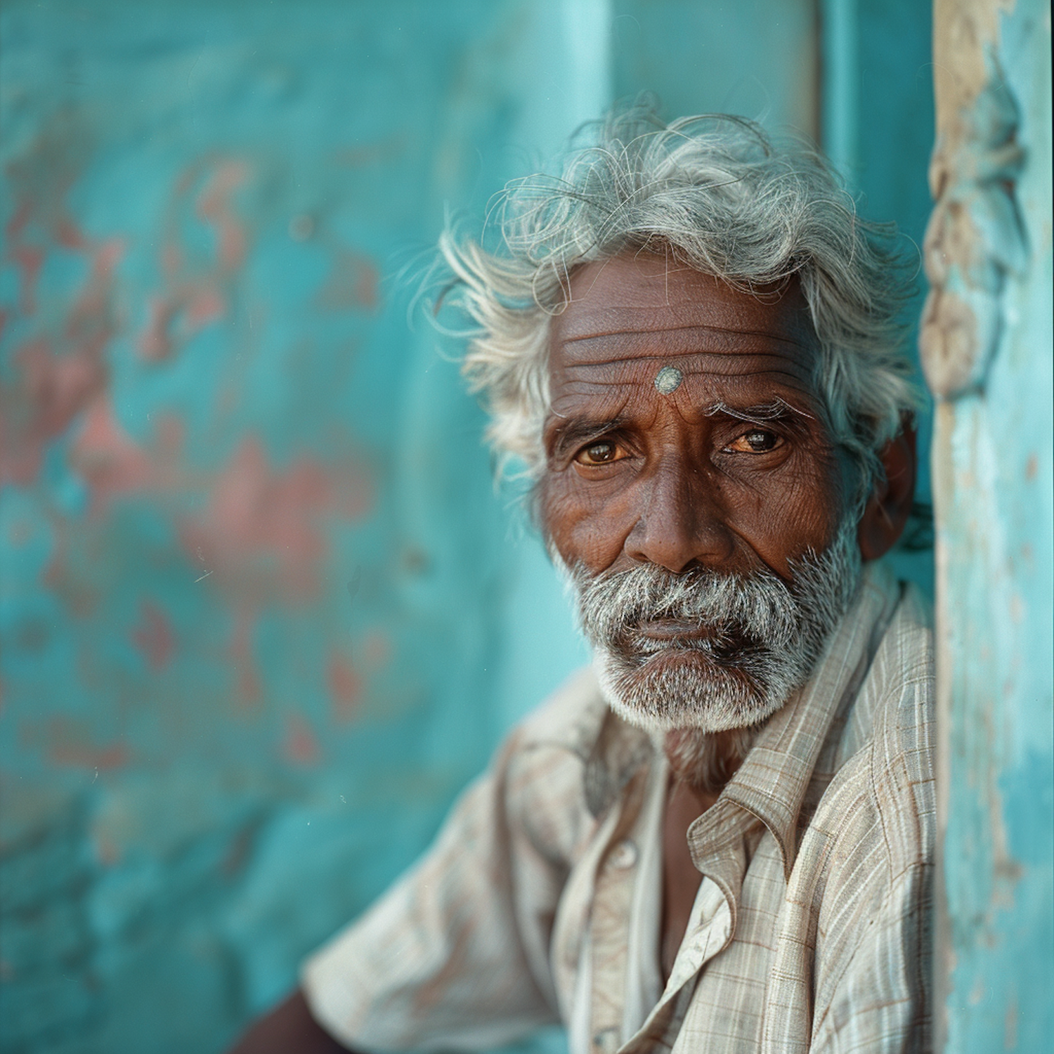 Portrait of an Elderly Man with Bindi