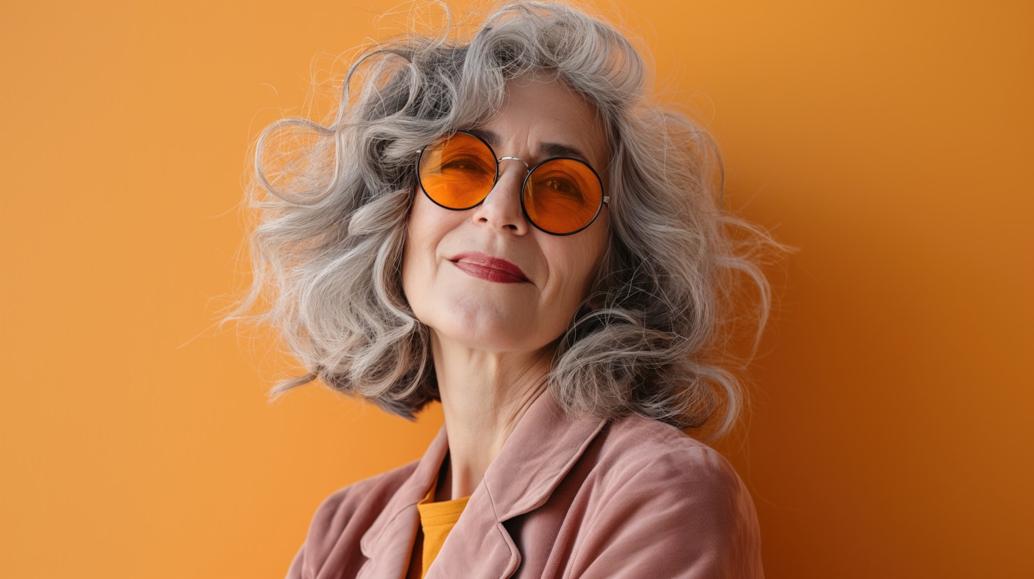 Elderly Woman with Stylish Sunglasses