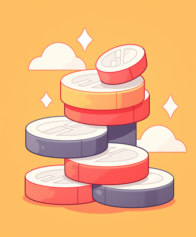 Cartoonish Stack of Coins