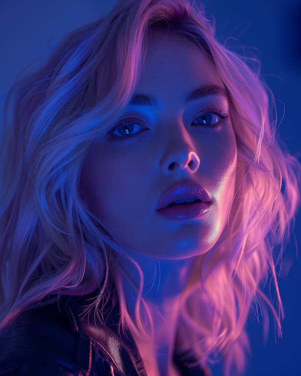 Neon Portrait of a Woman