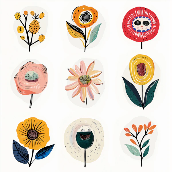 Stylized Flower Grid