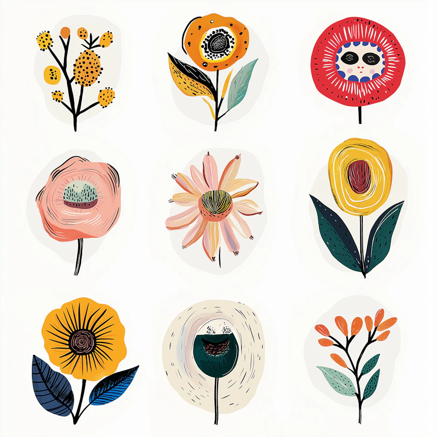 Stylized Flower Grid