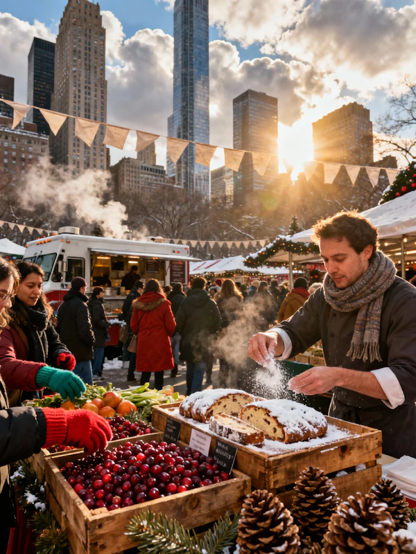 Winter Market Scene
