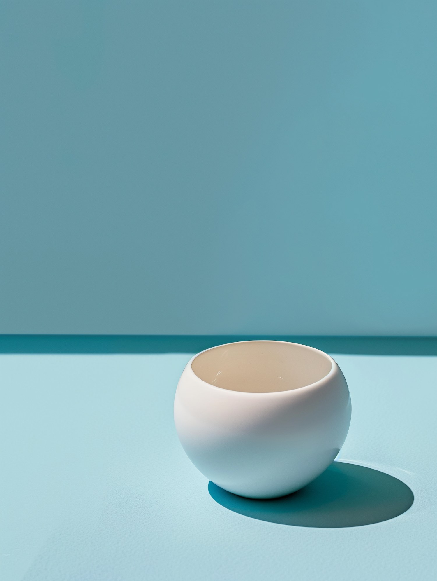 Minimalist White Bowl with Shadow