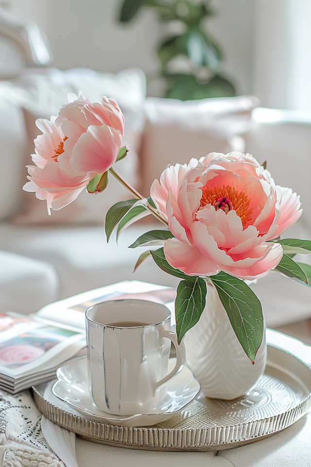 Serene Peony Still Life