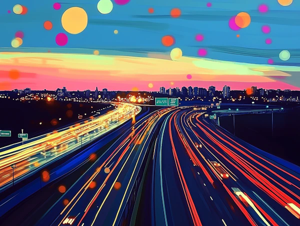 Vibrant Cityscape Dusk