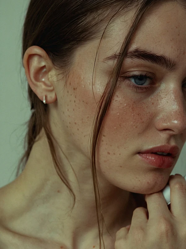 Close-up Portrait with Freckles