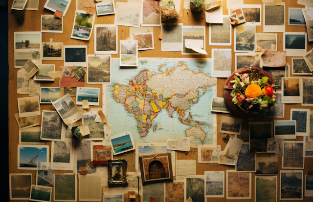 Vintage World Traveler's Collage