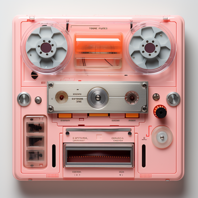 Vintage Pink Reel-to-Reel Tape Recorder