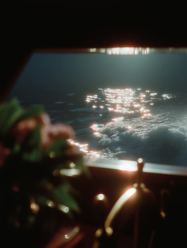 Ocean View Through Window