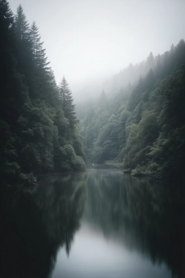 Misty Forest River