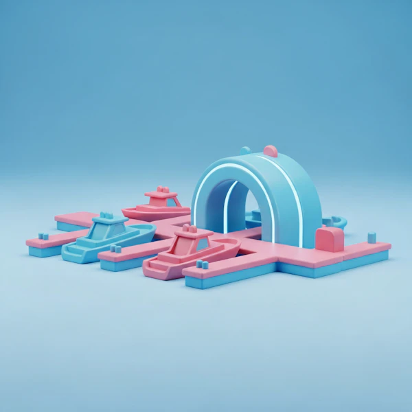 Pastel Marina Scene
