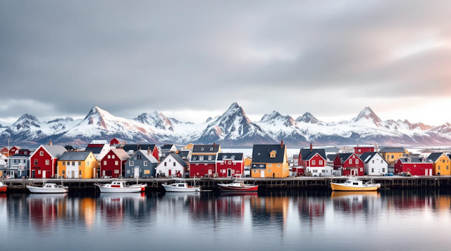 Coastal Village with Colorful Houses