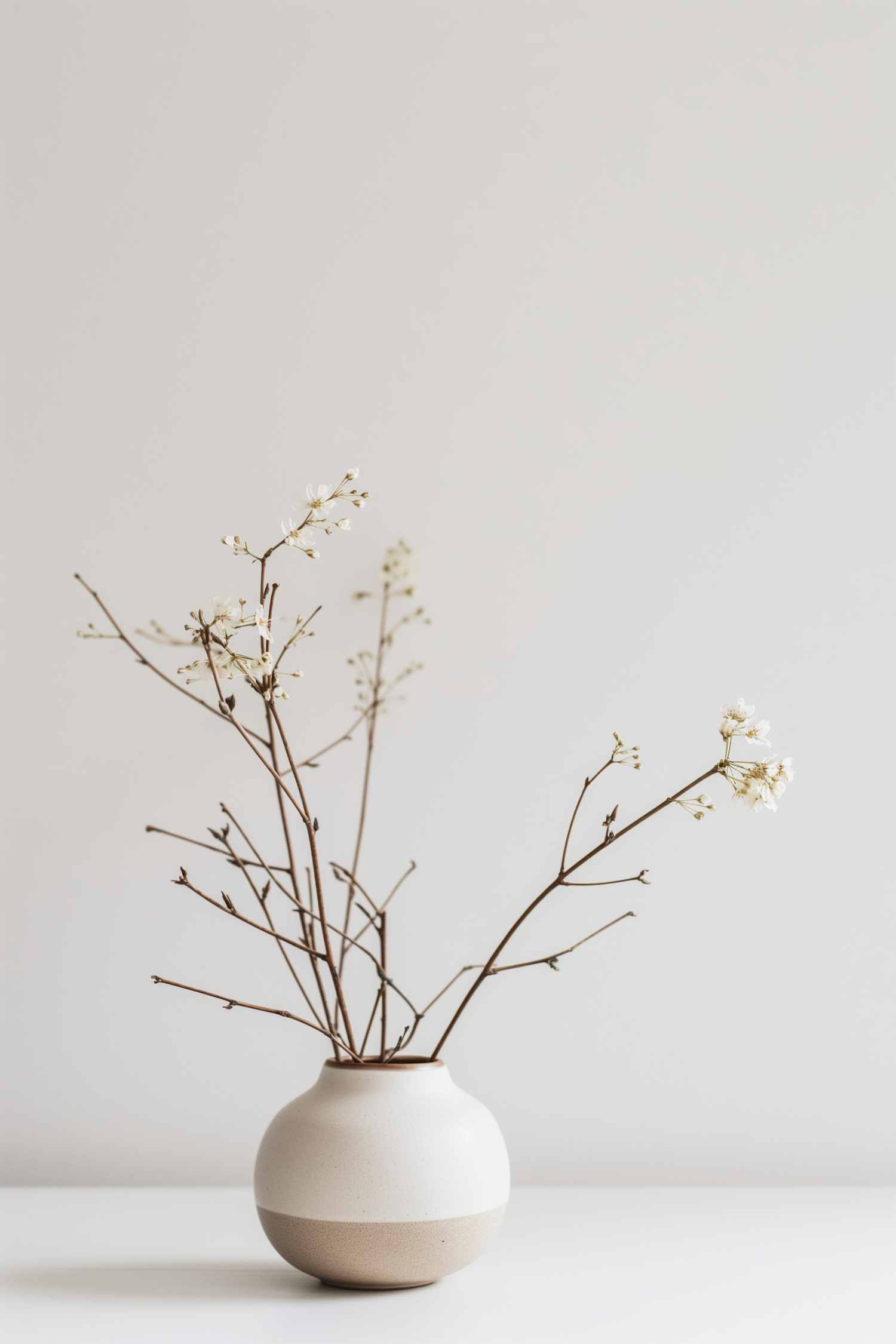 Elegant Minimalist Ceramic Vase with Dried Branches