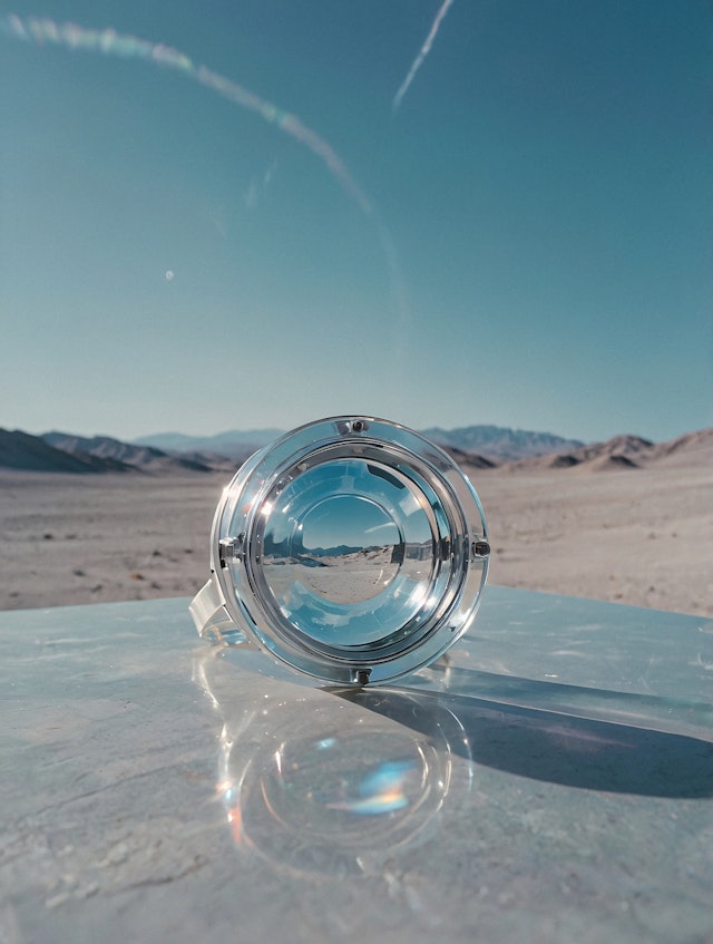 Glass Lens in Desert