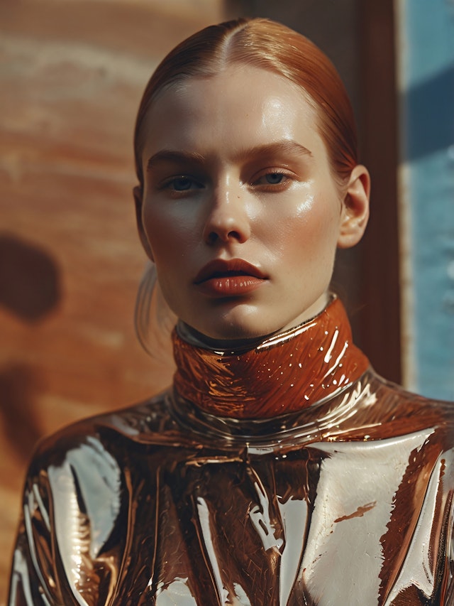 Futuristic Portrait with Metallic Garment