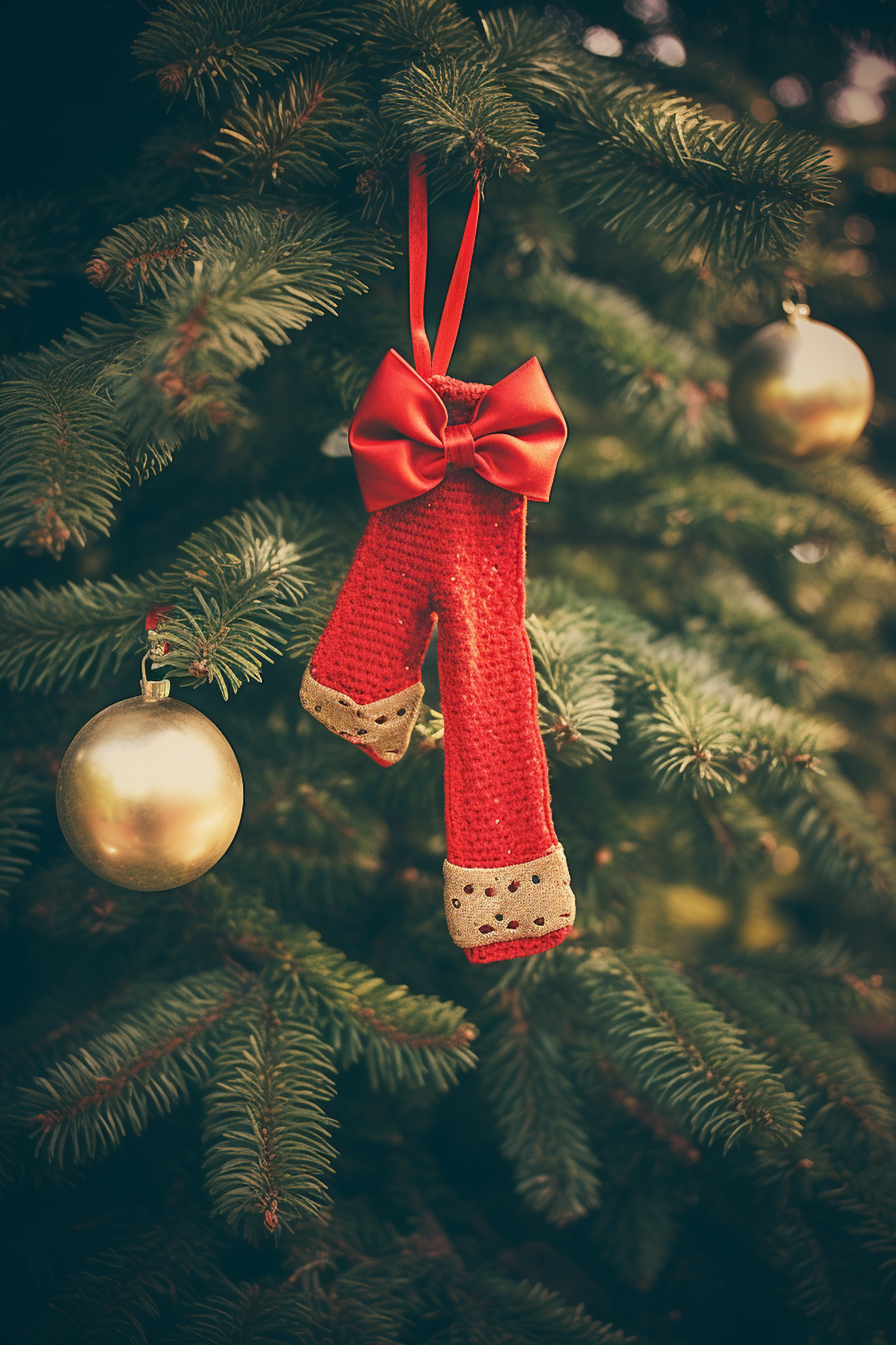 Festive Knitted Red Trousers Christmas Ornament