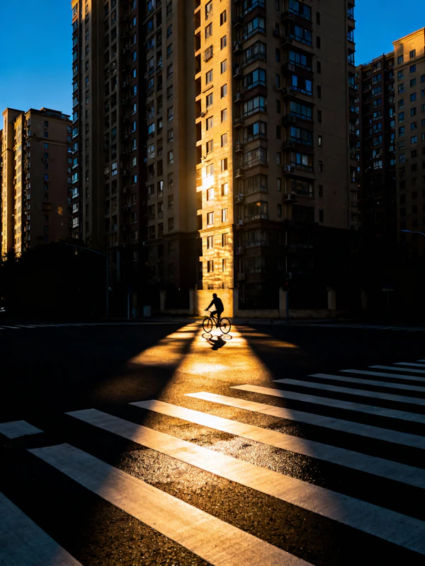 Cyclist at Sunset