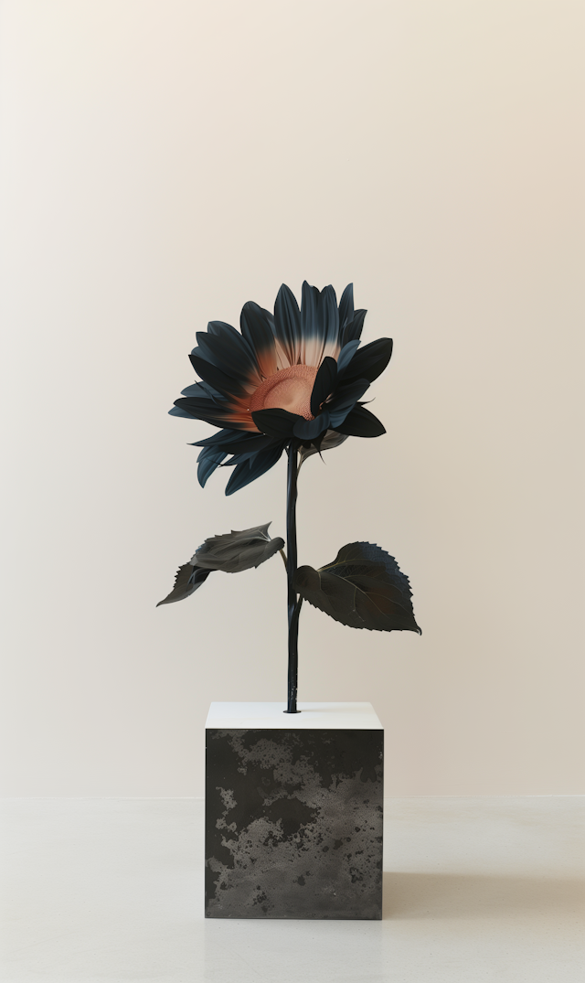 Striking Dark Flower on Pedestal